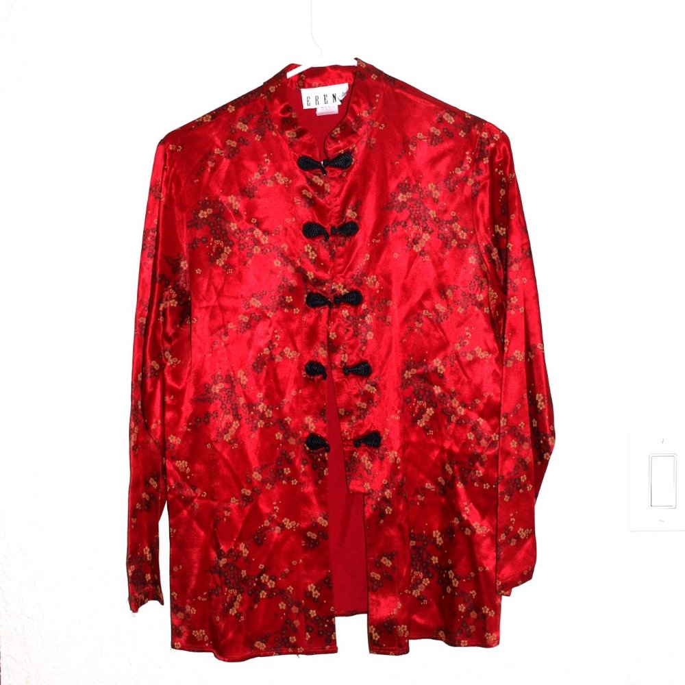 Erena Red Floral Top Women's Small